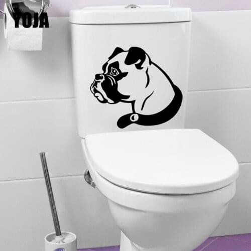 YOJA 23.8X21CM Cute Dog Wall Stickers Boxer Animal Nice Home Decor Room Toilet Decal T5-1634