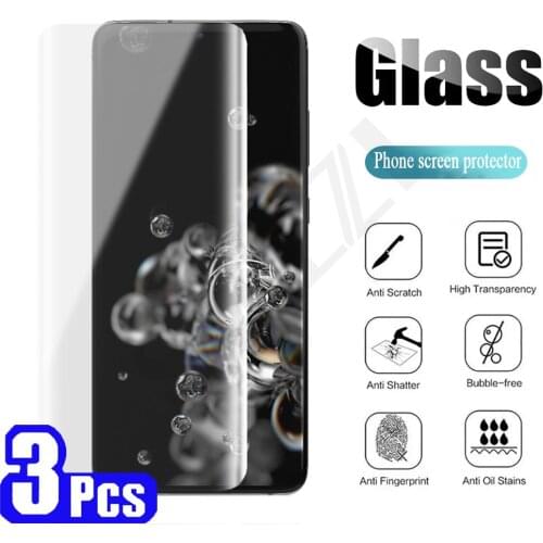 3Pcs 9H Full glue for Samsung Galaxy S10 lite S10E S20 FE S21 Ultra tempered glass S8 S9 plus S7 edge S6 S5 screen protecto Film