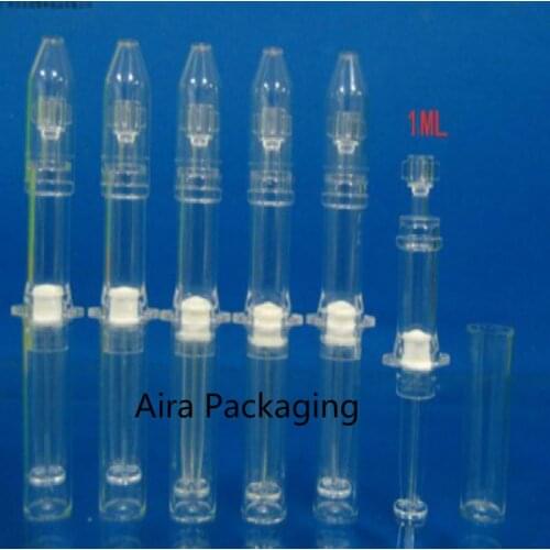 1ML 100pcs/lot DIY Empty Clear Cosmetic Needle Mask Essence Eye Cream Syringe Tube Cosmetic Hyaluronic Acid Refillable Bottle