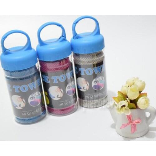 100pcs/lot 30*90CM Bottle Pack Cooling Ice Towel Summer Sports Ice Cool Towels Swimming Travel Gym Towel