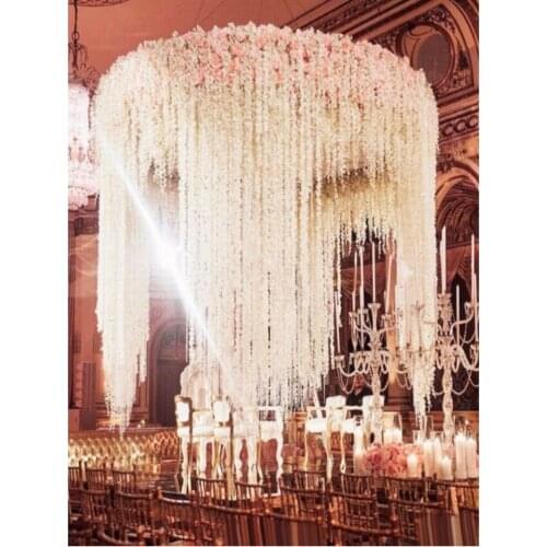 2 m Each Strip Orchid Wisteria Vines White Silk Artificial Flower Wreaths For Wedding Decor Garden Hanging Crafts