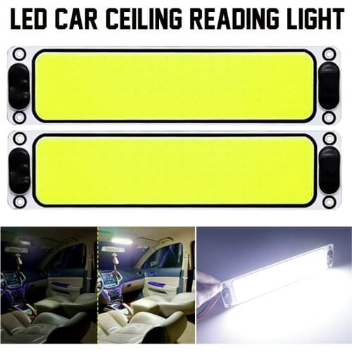 2pcs White Cob 108 Smd Led 12v 24v Panel Dome Lamp Auto Car Interior Reading Plate Light Roof Ceiling Interior Wired Lamp