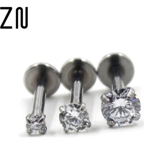2PCS Surgical Stainless Steel Eyebrow Nose Lip Captive Bead Ring Tongue Piercing Tragus Cartilage Earring Body Jewelry