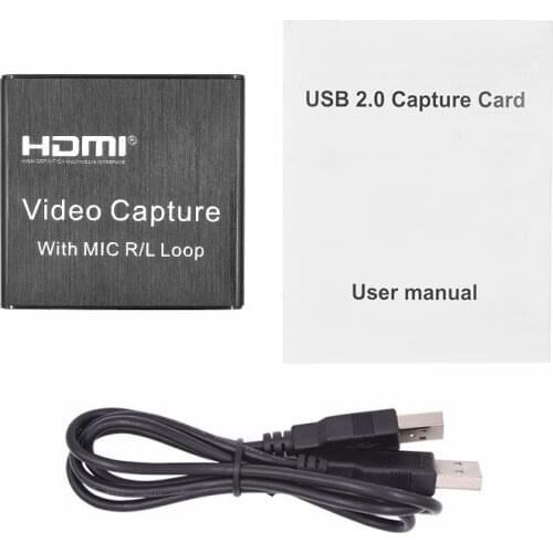4K HDMI-compatible To USB 2.0 3.0 Loop Out Graphics Capture Card PC Game Live Streaming Video Recorder Mic In Audio Out