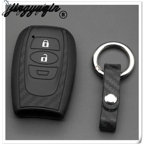 Jingyuqin Carbon Fiber Auto Keychain Car Cover Shell Holder For Subaru Legacy Impreza Forester XV Trezia BRZ WRX Fiber Cover