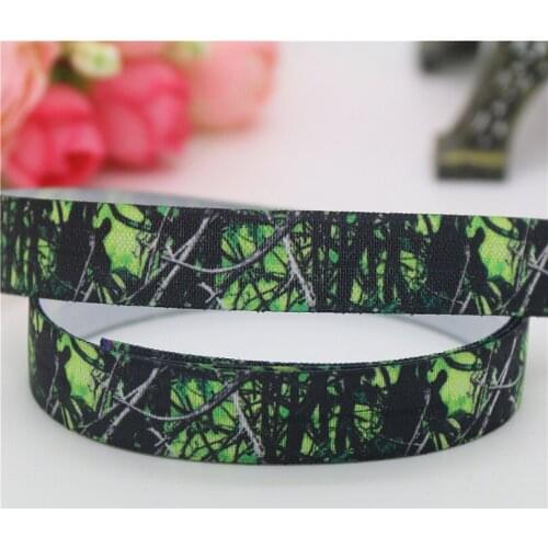 DHK 5/8'' Free shipping camo tree dog cute pug bulldog printed Fold Elastic FOE headband headwear hairband DIY decoration S660