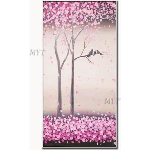 The Romantic Cherry Tree 100% Handmade Oil Painting On Canvas Modern Abstract Landscape Wall Picture Paintings Living Room
