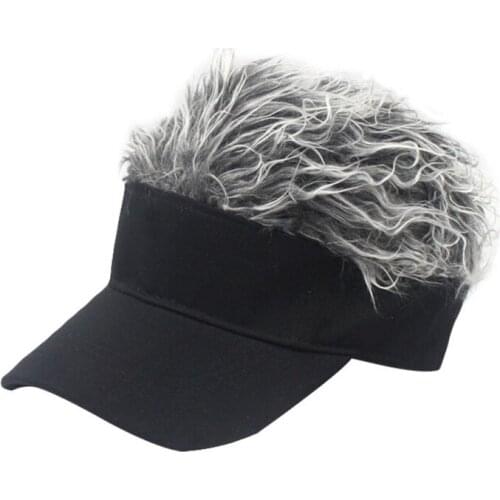 Men Women Unisex Sunshade Golf Cap Baseball Outdoor Sports Fake Flair Hair Sun Visor Hat