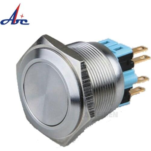 Push Button Switch 25mm Waterproof Momentary Metal DIY Switch With Harness
