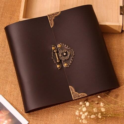 Leather Vintage Photo Album Scrapbooking Diy Wedding Photo Album Baby Grow Kids Stickers Romantic Gifts For Boyfriend Decoration
