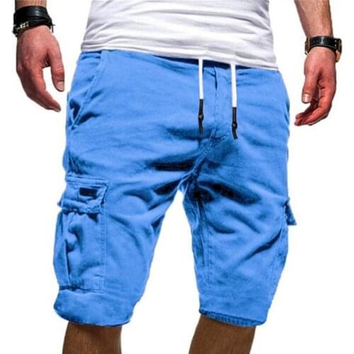 Summer Casual Shorts Men Muitl-Pockets Cargo Shorts Male Drawstring Breathable Beach Shorts Plus Size Workout Streetwear 4XL