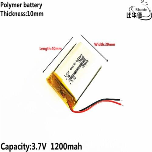 Liter energy battery Good Qulity 3.7V,1200mAH 103040 Polymer lithium ion / Li-ion battery for tablet pc BANK,GPS,mp3,mp4