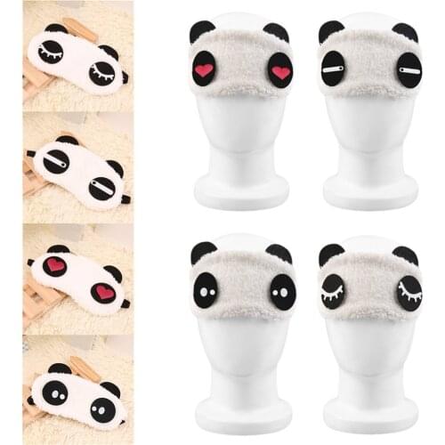 Cute Design Plush Panda Face Eye Sleep Eye Mask Portable Travel Eyepatch Rest Blindfold Eye Cover Sleeping Mask Night Eyeshade