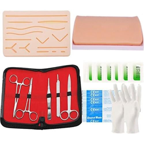 Suture Practice Kit Suture Practice Pad with Pre-Cut Wounds and Suture Tool KitSutures Threads for Nursing Students