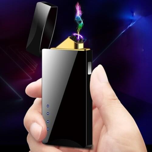 Gift Fingerprint Touch Sensor Lighter Battery Display Charging USB Arc Cigarette Lighter Briquets Et Accessoires Fumeurs Mechero