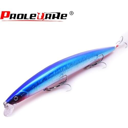 Proleurre Minnow Wobblers Fishing Lure 18.5cm 22g Swim Bait with Feather Hooks Artificial Hard Bait Crankbait Fishing Tackle