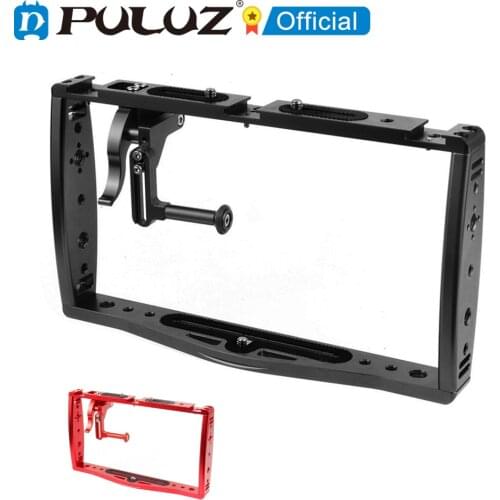 PULUZ Diving Dual Handheld Grip Bracket Stabilizer Extension Phone Clamp Camera Rig Cage Underwater Case for GoPro HERO9 /8 /7
