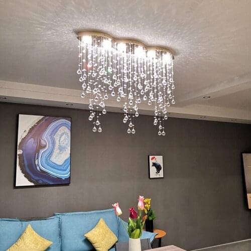 Restaurant led Crystal Pendant Light Cashier Household Rectangular Crystal Pendant Lamp Modern Simple Creative Bar Hanging Light