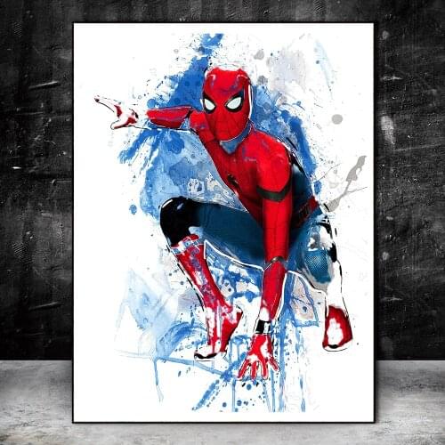 Marvel Superhero Spiderman Watercolor Canvas Paintings on the Wall Art Posters and Prints The Avengers Pictures Home Wall Decor