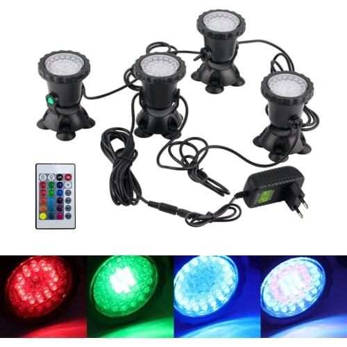 12V LED Underwater Light RGB Lamp IP68 Waterproof Swiming Pool Garden Fountains Pond Water Fish Tank Aquarium Spot Lights Decor