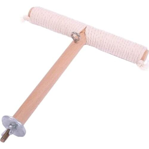 T-shaped Wood Stand Bird Grinding Claw Bar for c.ckatiels Conures Mini Macaws