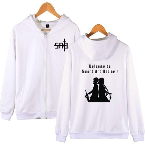 Sword Art Online Winter Autumn Zipper Hoodie Anime COS Clothing Fleece Hoodies Sweatshirt Men Women SAO Streetwear Jacket Coat