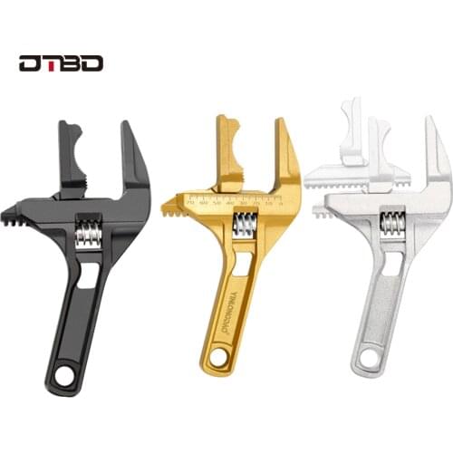 1pc Universal Snap Grip Wrench AluminumLarge Opening Adjustable Anti-slip Labor-saved Torque Spanner Bathroom Repair Tools