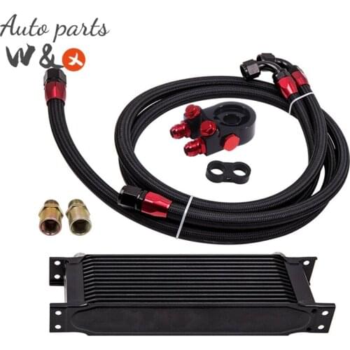 Universal Oil Cooler 13 Row AN10 Oil Cooler Kit Termostat Oil Adapter Aluminum Engine Oil Radiator OC-UOL13-3BK