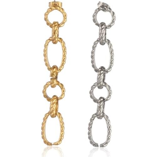 Punk Drop Earings Stainless Steel Earrings Long Chain Earrings For Women Geometry Earrings Charm Earring Accessories Jewelry