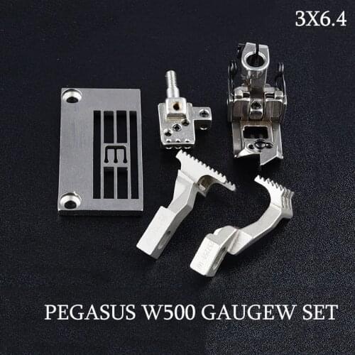 W500 W561 3X6.4 gauge set covering stitch sewing machine parts 257018B64/257463-64/257518-64 PRESSER FOOT NEEDLE PLATE