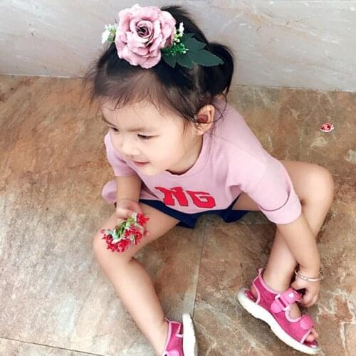 Girls Trendy Bohemia Flower leaf Fabric Flora Hairpins Children Hair Accessories Colorful Headwear Hair Clip