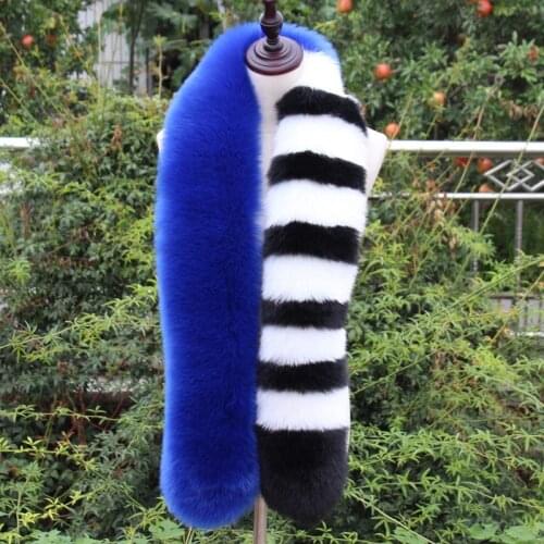 Lady Blinger faux fur scarves long striped patchwork fur shawl winter fur pashmina stripe scarves women party fur scarves