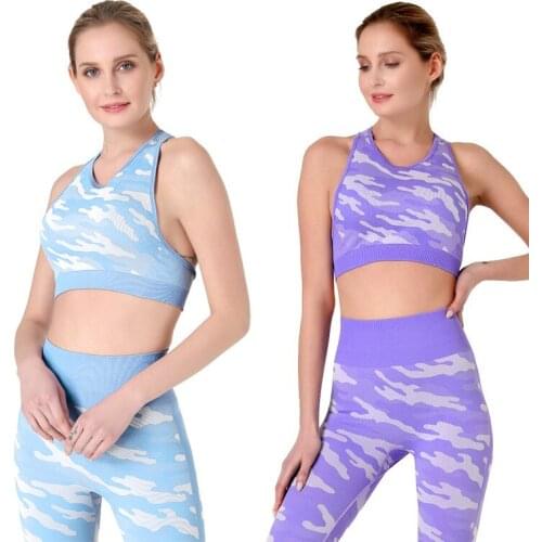2 Piece Set Women Sport Suit High Waist Yoga Set Gym Workout Clothes Long Sleeve Fitness Crop Top Energy Seamless Leggings Women