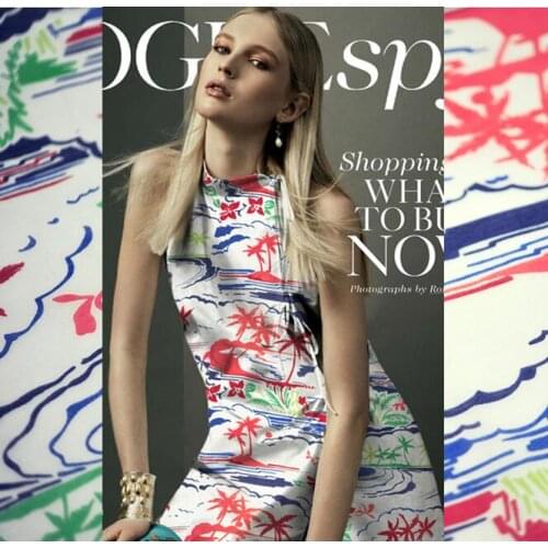 2017 new super soft cotton silk fashion dress silk fabric palm beach cloth