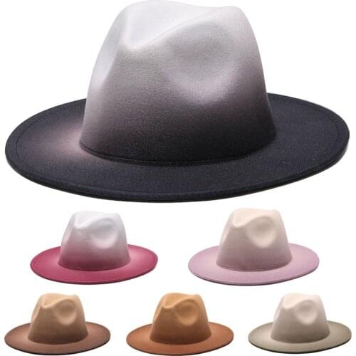 2021 NEW British Style winter wool Wide Brim fedoras cap men women Panama Style Jazz Hats Fashion Party Trilby Gambler Hat