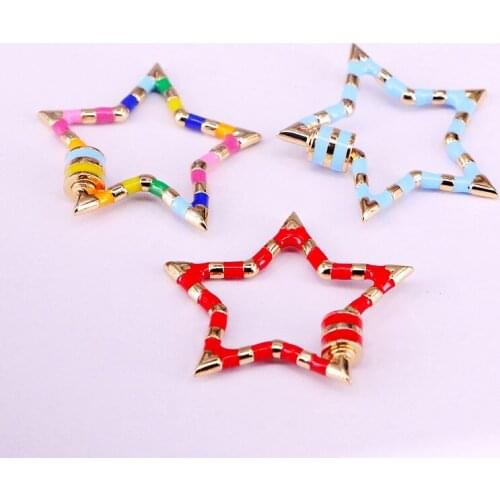 6PCS, DIY Jewelry Star Clasps Copper Connector Lock Carabiner For Necklace / Bracelet Jewelry Making