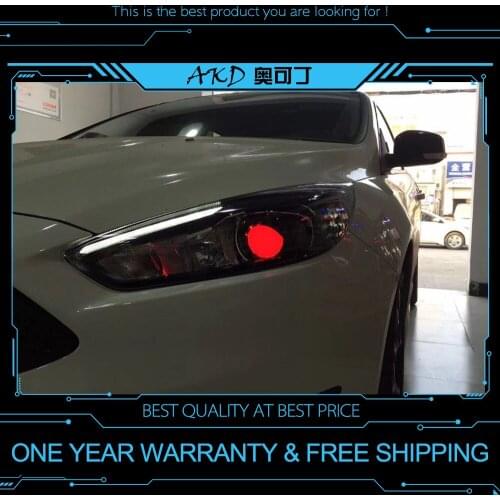 AKD tuning cars Headlight For Ford Focus 2015 Headlights LED DRL Running lights Bi-Xenon Beam Fog lights angel eyes Auto levels