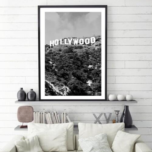 Hollywood Hills Vintage Photography Prints Black White Canvas Poster Classic Movie USA Wall Art Picture Painting Home Decor
