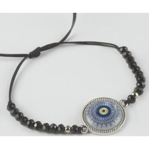 Evil eye Figured Pearl Crystal Bracelet