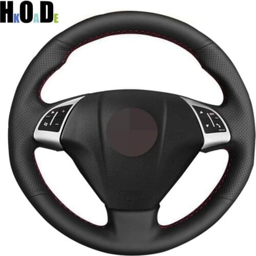 DIY Hand-stitched Black Artificial Leather Car Steering Wheel Cover for Fiat Bravo 2007-2015 Doblo 2010-2015 Opel Combo 2012