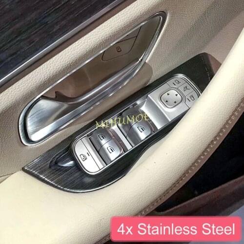 Black Steel Interior Windows Switch Cover For 2020+ Mercedes GLE W167 V167