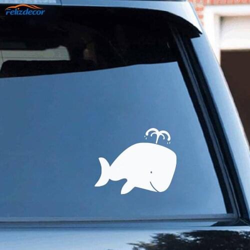 Black/Silver Cute Cartoon Whale Car Sticker Vinyl Decal Waterproof Decoration Accessories Funny Car Styling C591