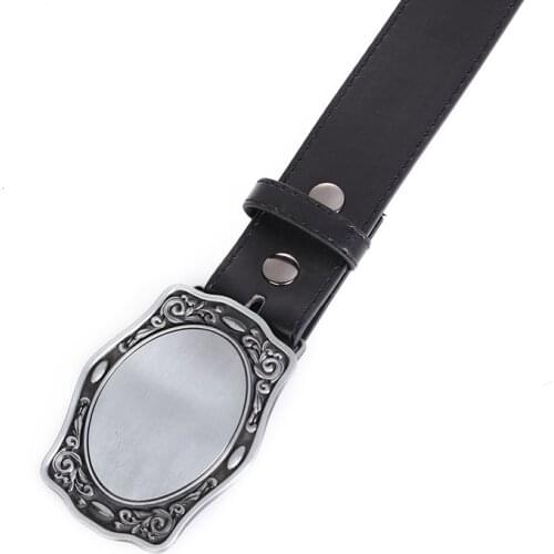 Western cowboy zinc alloy belt pattern head belt buckle gift PU leather belt