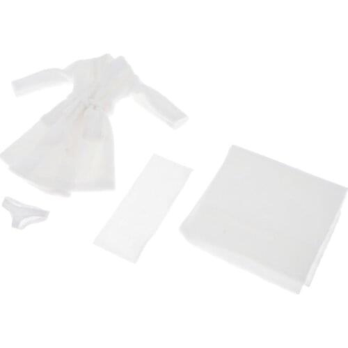 Doll clothing, 1/6 scale warm casual dress for ladies bathrobe, contains 12 inches of underwear