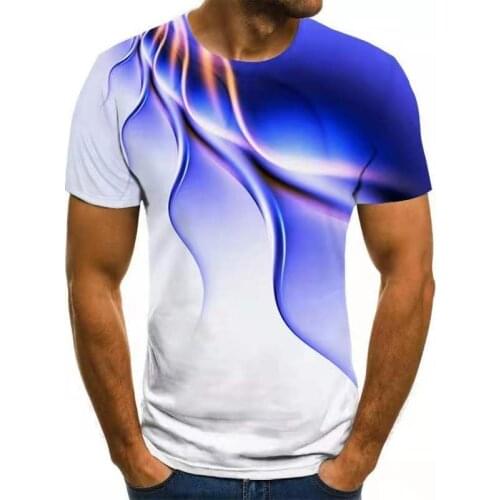 Men 3D Printed T-Shirt Personality Lightning T Shirt Short Sleeve Casual T Shirt 2021 New Summer Fashion T-Shirt