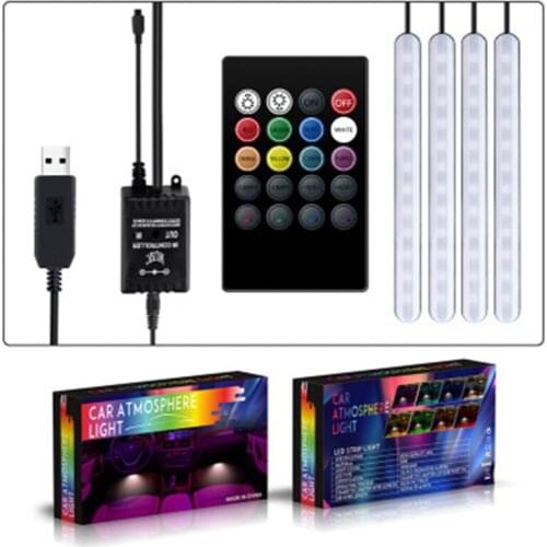 New Car Atmosphere Light Footlight Sound Control Atmosphere Light LED Decorative Light Bar Car Colorful Music Rhythm Light