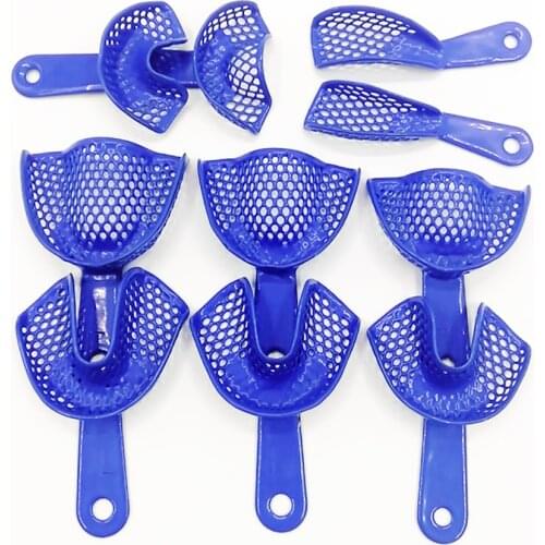 10pcs Dental Impression Tray Plastic-Steel Teeth Holders Dentist Instrument Dentistry Materials Dentist Tools