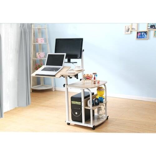 Suspension contracted mobile desktop computer desk. Simple rotary home lift notebook bedside table