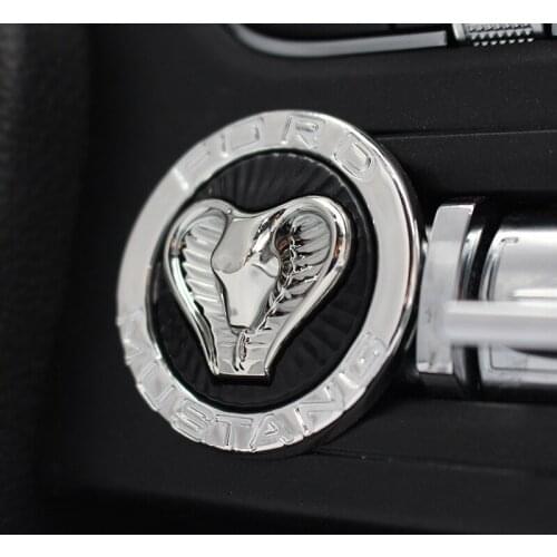 QHCP Car Engine Start/Stop Switch Button Cover Trim Keyless Cobra Cover Interior Moulding for Ford Mustang 2015+ Free Shipping