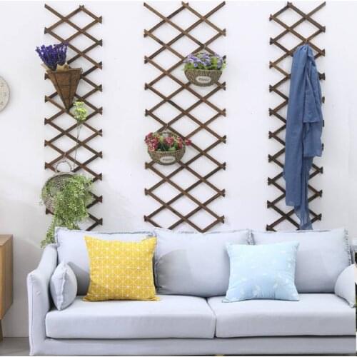 Expanding Wooden Garden Wall Fence Panel Plant Climb Trellis Support Retractable Wood Fence for Home Yard Garden Decorative